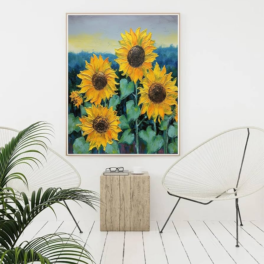 33×46㎝「和室2」油彩・原画・P8 Amazon.com: Jsiluxna Original Sunflower Canvas Oil Painting